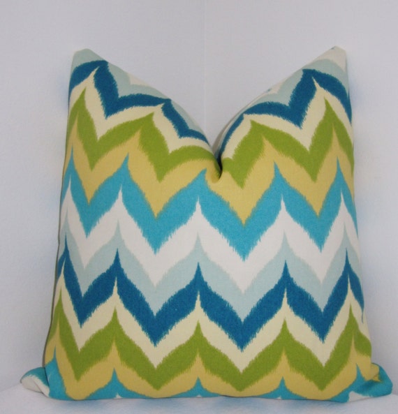 Items similar to New Chevron Ikat Indoor/Outdoor Decorative Pillow