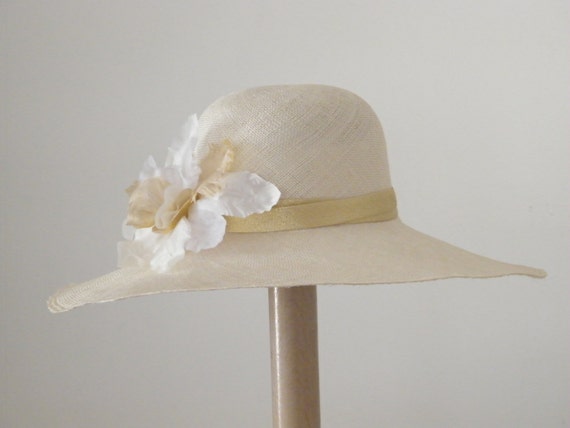 wide brim wedding hat ladies summer straw hat sun by RanaHats