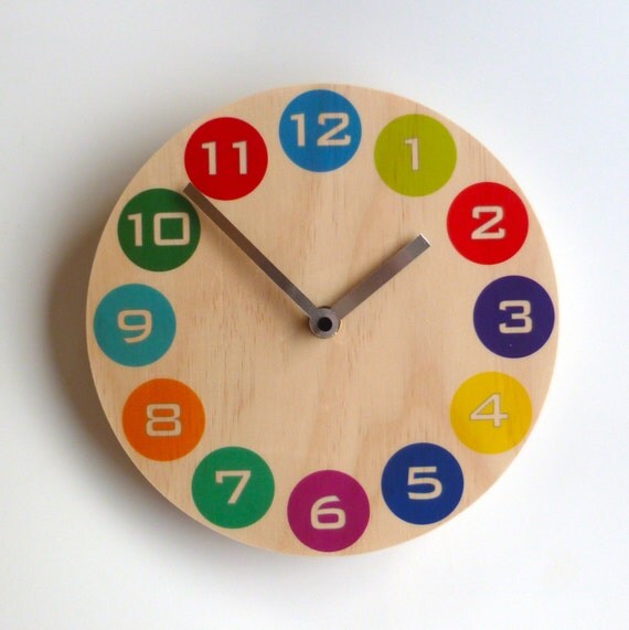 Objectify Multicolor Dot Wall Clock by ObjectifyHomeware on Etsy