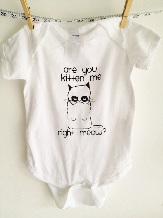 Are you kitten me right meow Onesie by littleleestudios on Etsy