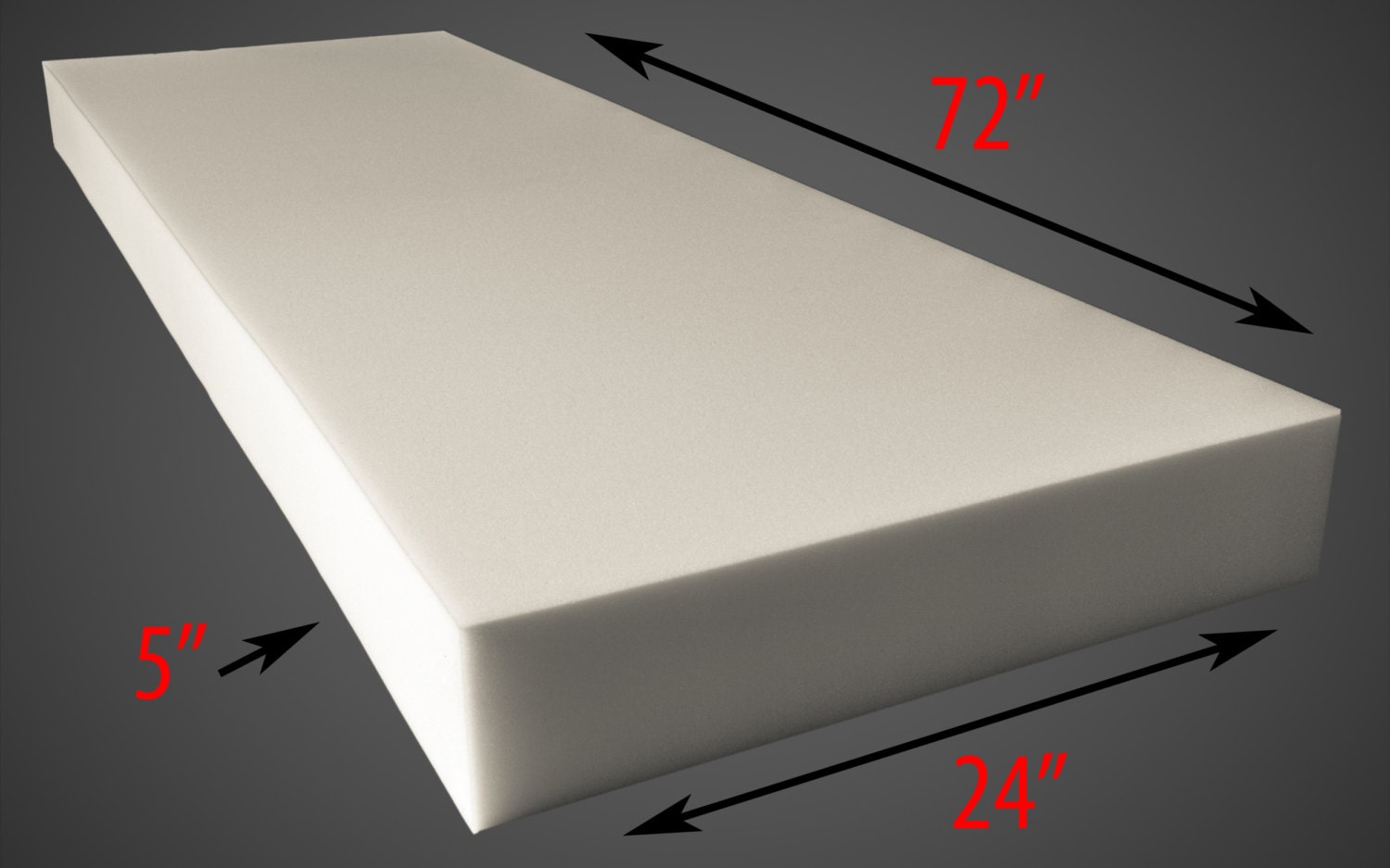Upholstery Foam 5 Thick 24 Wide x 72 Long