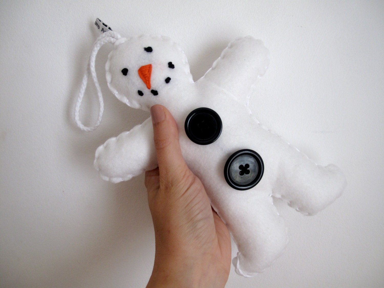 Giant Snowman // White Handmade Felt Plush Decoration // Ready to Ship