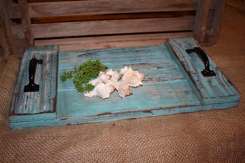 Wooden Tray Picket Fence Salvaged Rustic Decor