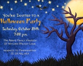 Spooky Tree and Moon Halloween Party Invitation Printable Custom Il_170x135