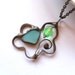 Copper wire necklace, contemporary pendant, anniversary gift, turquoise green pendant, stained glass necklace, bohemian jewelry