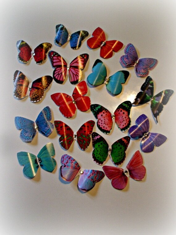 Items similar to 18 assorted small paper butterfliesfor wedding