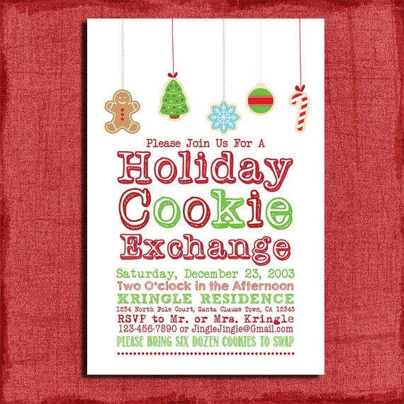 Free Christmas Cookie Exchange Printable Invitation 3