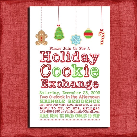 Free Cookie Exchange Invitations Printable 6