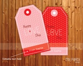 PRINTABLE Valentine Tags, Hearts Theme by MyPartyDesign - Instant Download Il_170x135