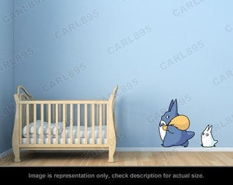 Totoro Inspired - Totoro Chu / Totoro Chibi Wall Art Applique Stickers
