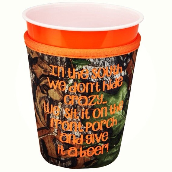 Camouflage Koozie Cup Southern Sass Redneck Gift by PreppyPinkies