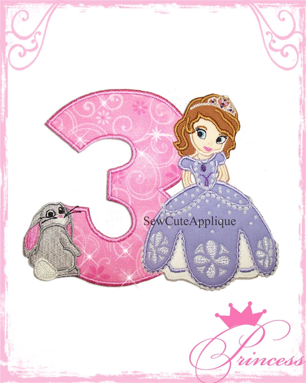Sofia The First Birthday Number No Sew Applique Patch sofia-the-first-birthday-number-no-sew-applique-patch