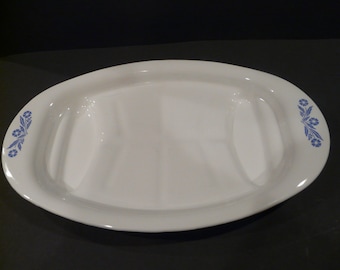Blue Cornflower Meat Platter Corning Ware Vintage