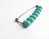 copper pin turquoise czech glass beads glass drop dangle Minimalist jewelry Simple sweater pin copper jewelry  small pin copper pin turquoise czech glass beads glass drop dangle Minimalist jewelry Simple sweater pin copper jewelry  small pin