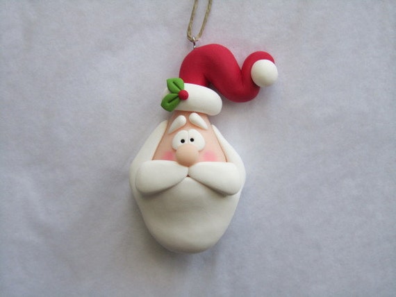 Polymer Clay Santa Ornament