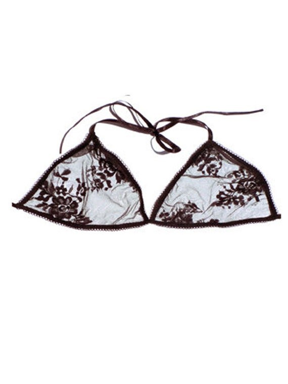 Black lace triangle bra by MissCroftonUnderwear on Etsy