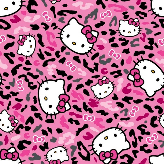 Hello Kitty Fabric Cheetah Toss by Springs by thebusybeequilting