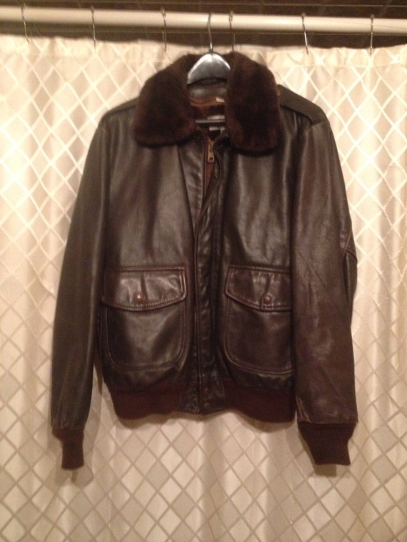 Vintage 1980s Bomber jacket // coat // leather // by SokayDesigns