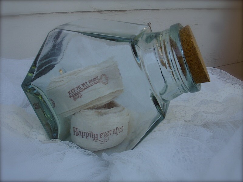 vintage large glass cookie jar with wooden lid //glass