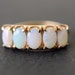 1970's vintage / 5 stone opal 9k gold ring / engagement / October's birthstone