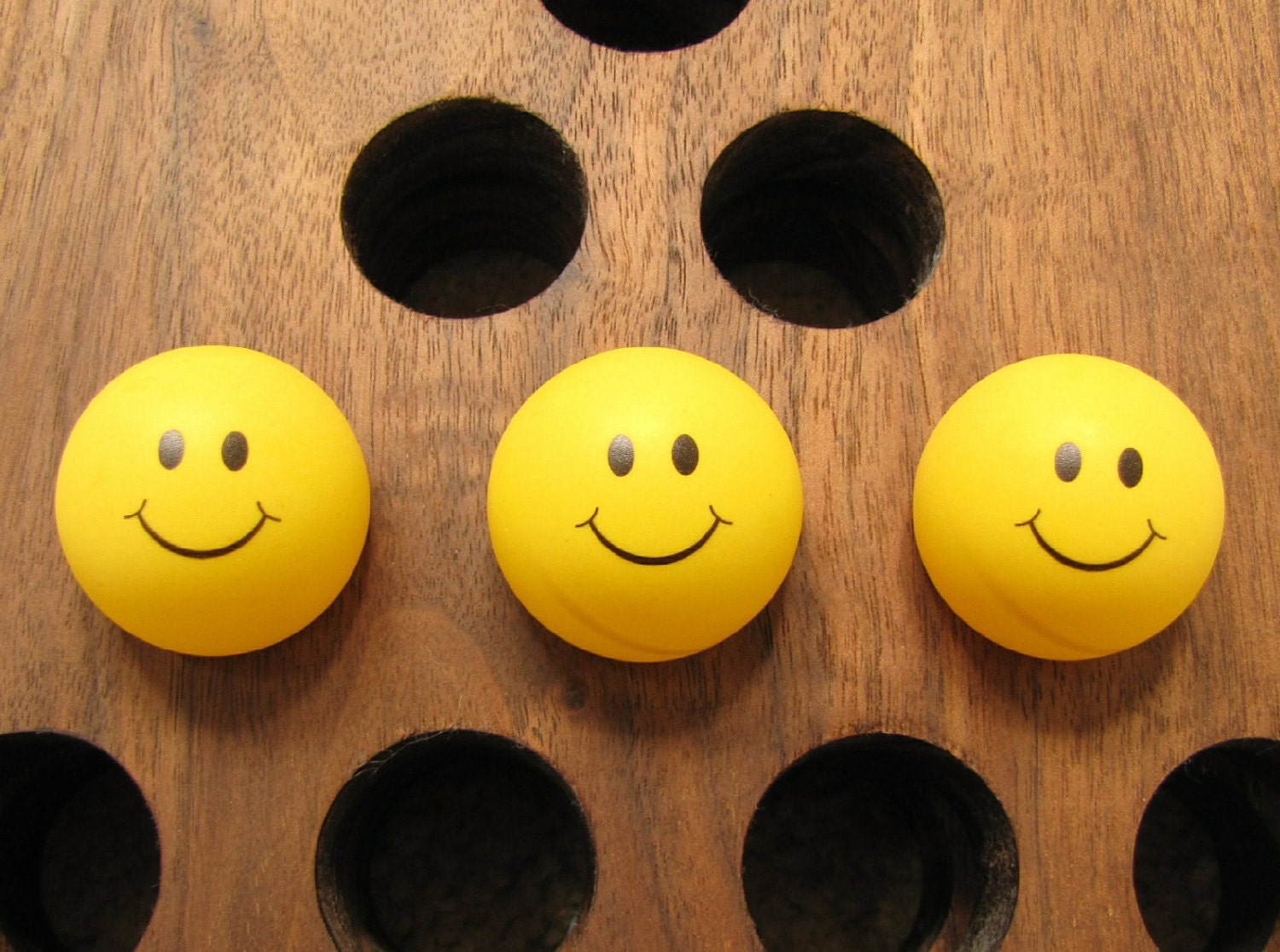 Yellow Smiley Face Ping Pong Balls Happy Face Ping Pong Set of