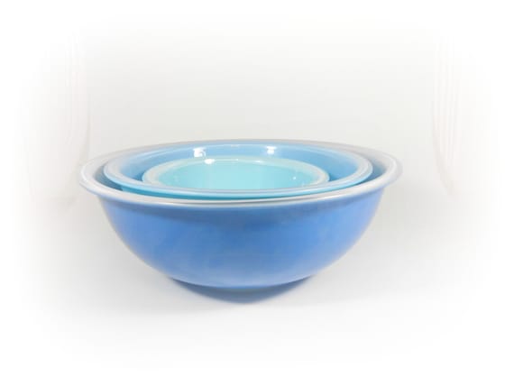 Blue Pyrex Mixing Bowls Bowl Set Glass Nesting Bowls Pyrex