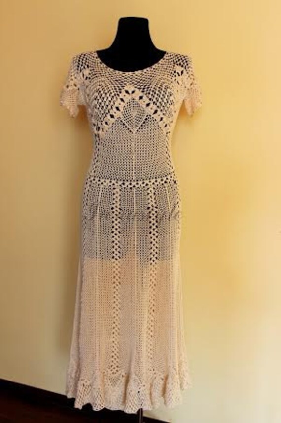 Cocktail dress MADE TO ORDER Crochet Dress custom made hand