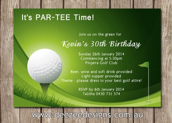 Personalised Golf Themed Birthday Invitations - You Print Il_570xn