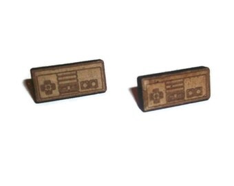 NES Controller Earrings, Retro Gaming Stud Earrings, Laser Cut Geek Jewelry