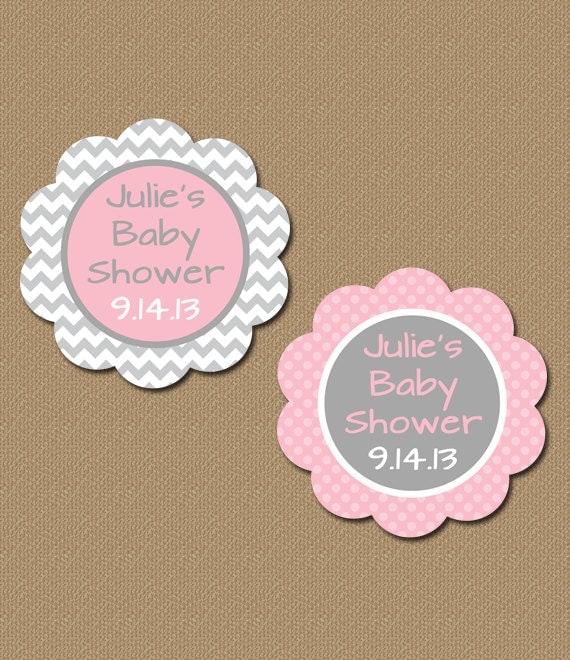 Personalized Baby Shower Party Favor Tags Printable Pink