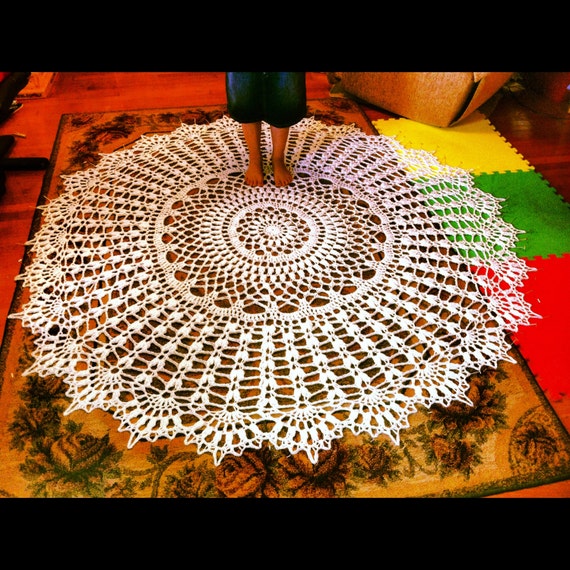 72 inch Giant Crochet Doily Rug Tablecloth Throw