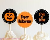 DIY Printable Pumpkin Halloween Cupcake Toppers / Party Circles Il_170x135