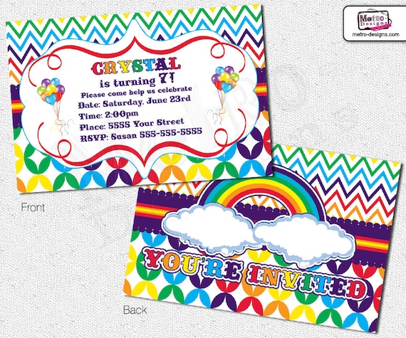 Rainbow Party - Invitation Il_570xn