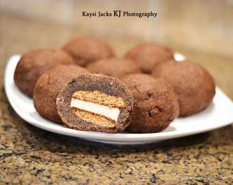 12 BIG S'mores: Graham Cookies, Marshmallow Filling in Chocolate, Chocolate Chip Cookie Dough ( Low Carb, Sugar Free, Gluten and Grain Free)