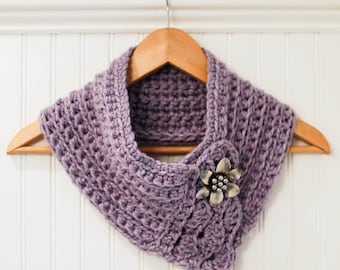 Crochet Pattern - Pretty Cowl / Scarf / Scarflette - Instant Download PDF