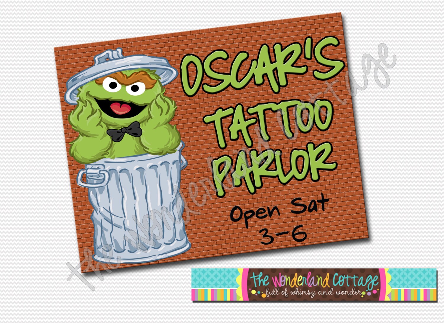 Oscar the Grouch Tattoo Sign