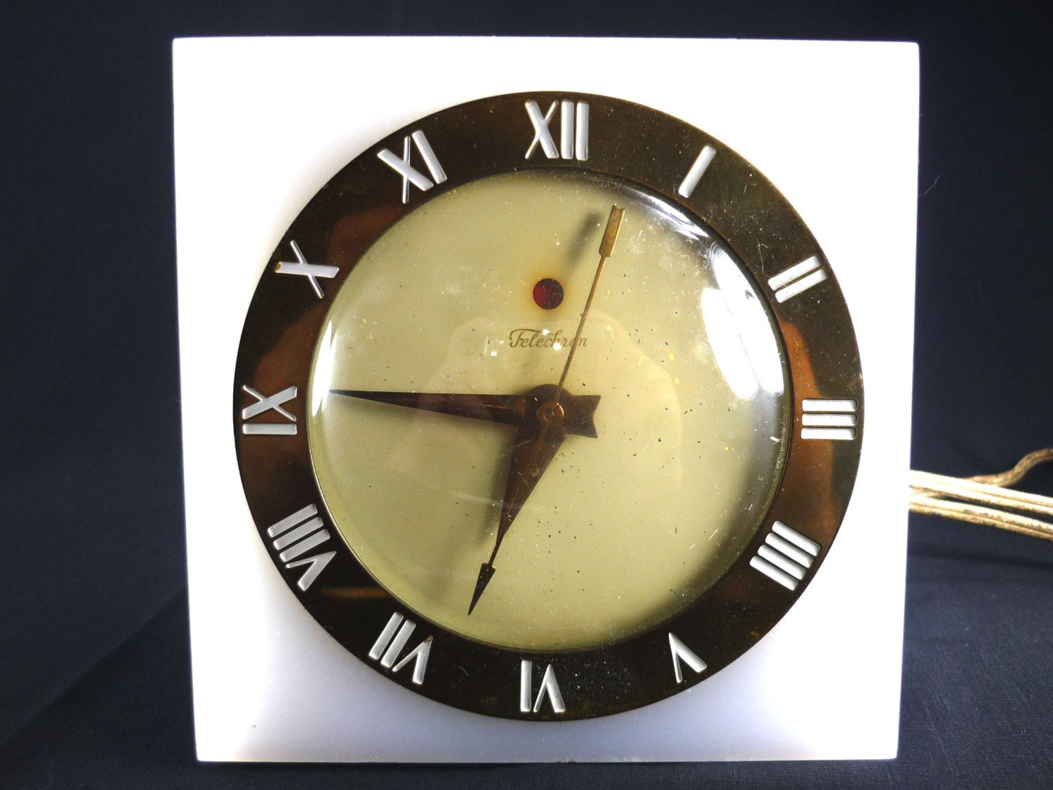 Vintage Telechron Clock White Lucite Electric Model 4h55 Art