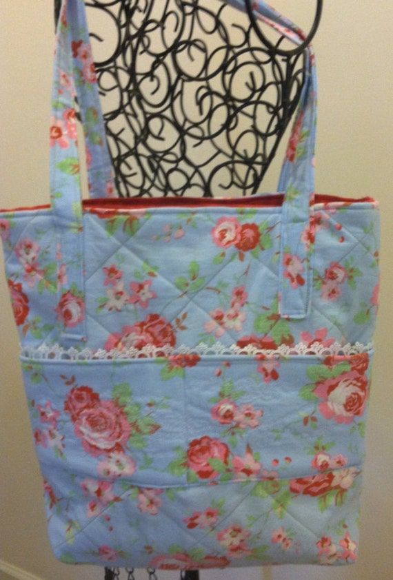 Items similar to Shabby chic shoulder or diaper bag. on Etsy