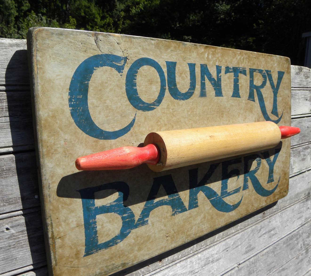 Bakery Signwith rolling pin handpainted wood signoriginal