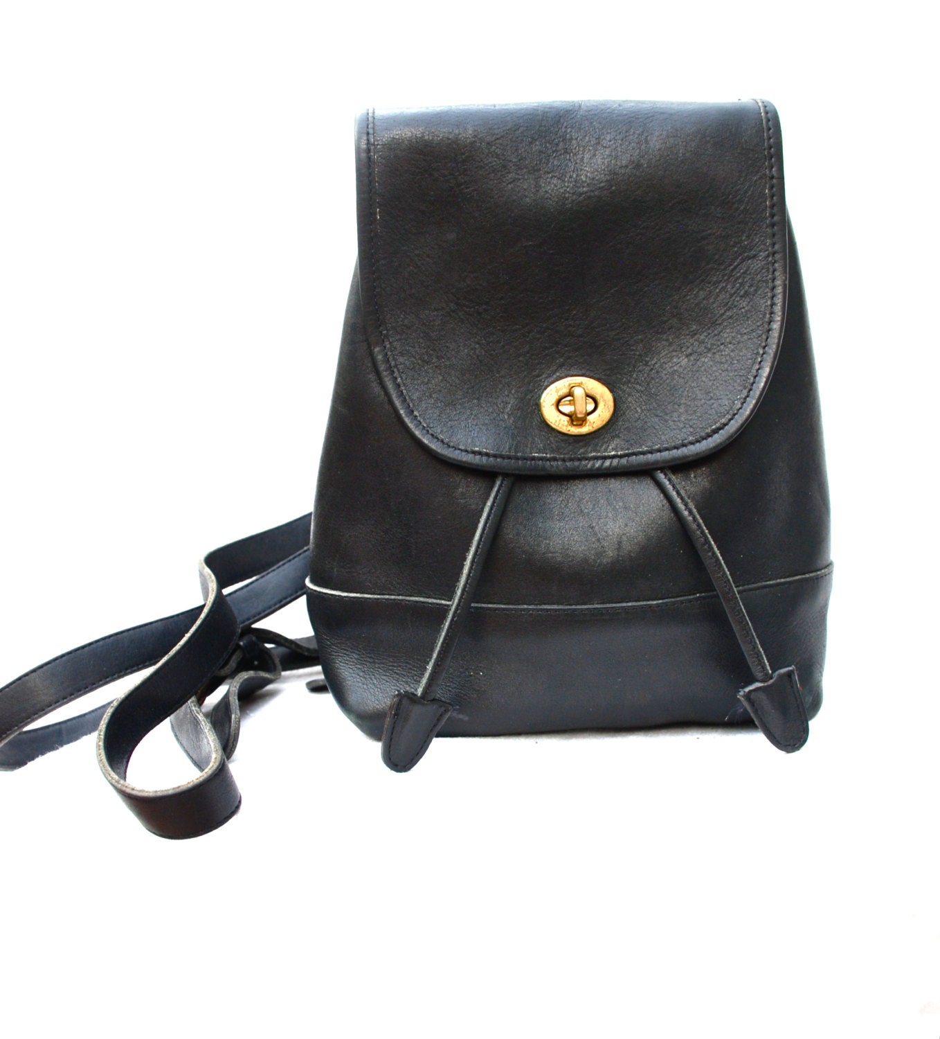 Black Leather Mini Backpack Purse Coach no tags
