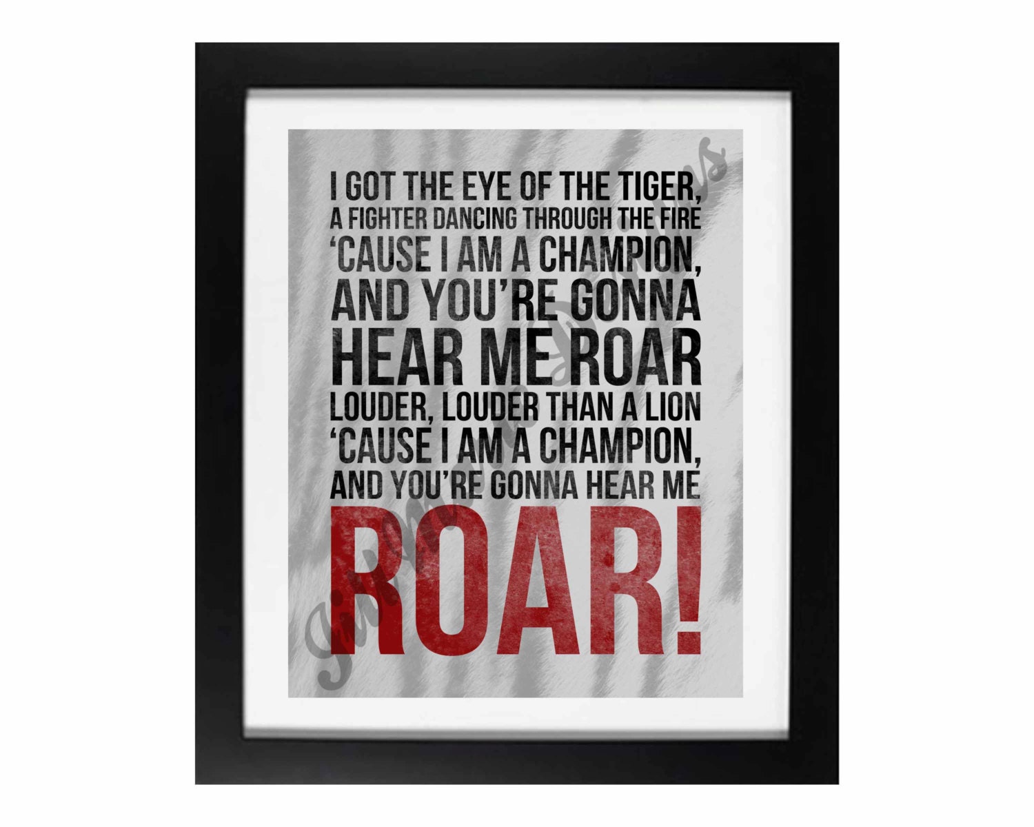 Roar by Katy Perry Song Lyric Digital Printable Instant