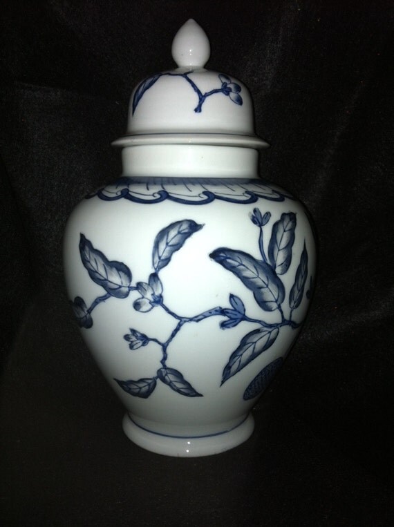 Ginger Jar Vase Vintage Blue and White Ginger Jar Vintage