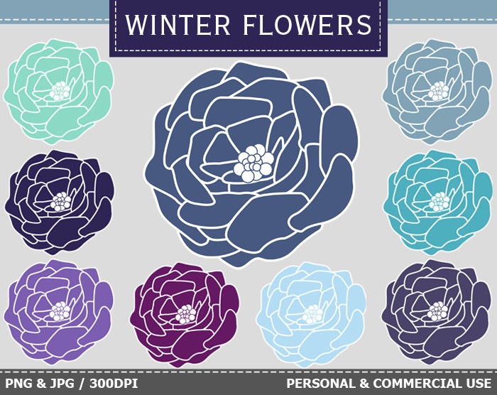 clipart of winter flowers - photo #8