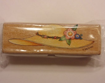 large flower hat rubber stamp, 70 mm