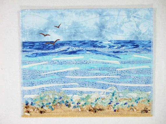 Seascape Beach Surf Seashore Art Quilt
