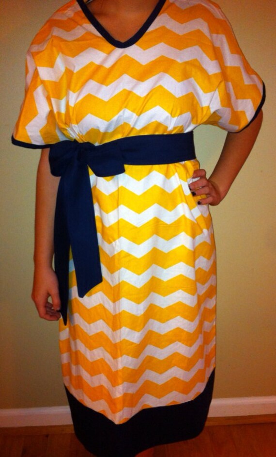 Items similar to Yellow Chevron Maternity Hospital Gown on Etsy