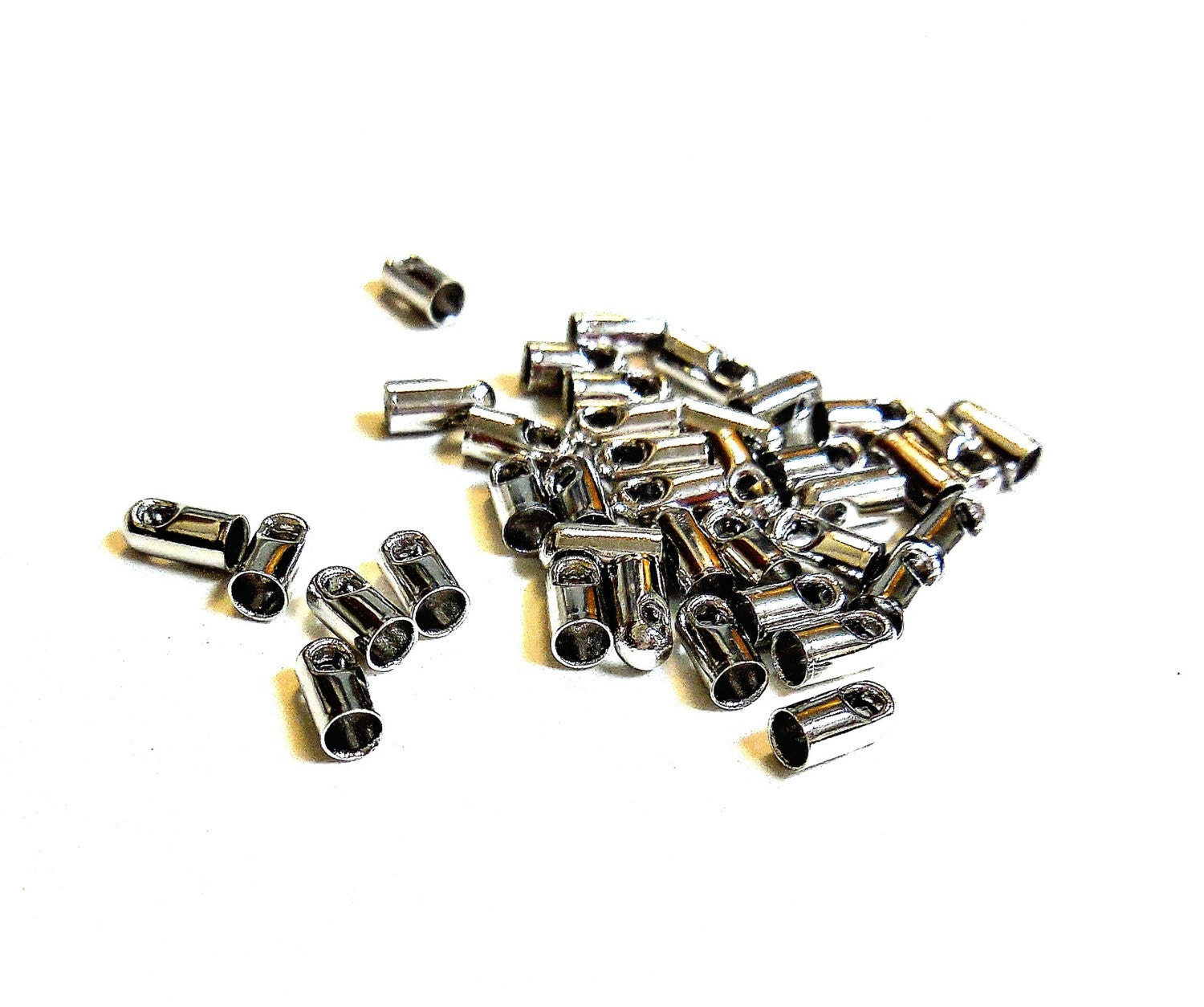 30 Small Leather Cord Ends Fits 1.5mm And by RiverSongsJewelry