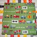 Construction Vehicle Print Minky Tag Blanket