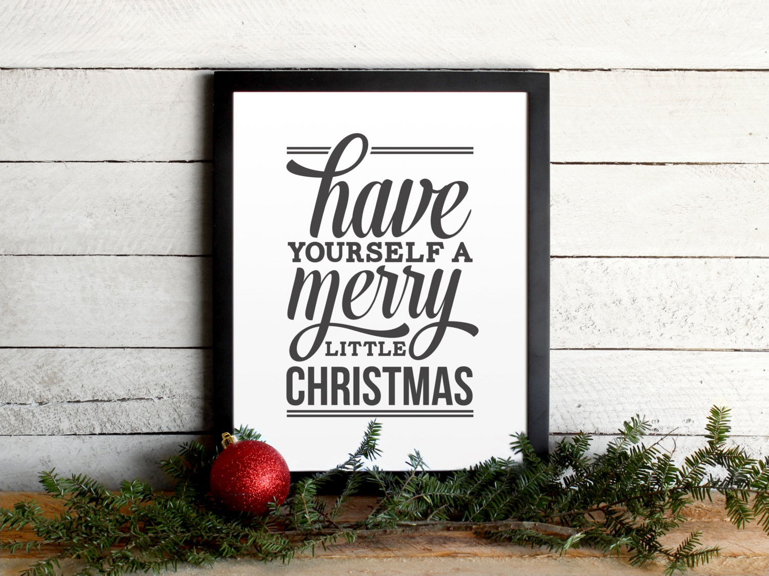 Have Yourself A Merry Little Christmas Lyrics Poster Vintage