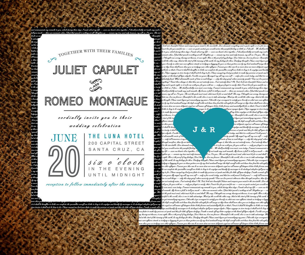 Double sided picture wedding invitations